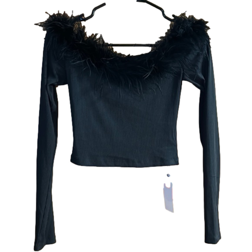 NWT Cider size small feather cropped top - Picture 2 of 4